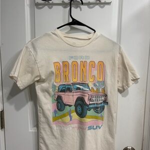 Ford Bronco Graphic Tee - Cream and Pink